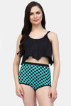 CUKOO Padded Polka Dot Two Piece Tankini - Sea Green — thumbnail 1